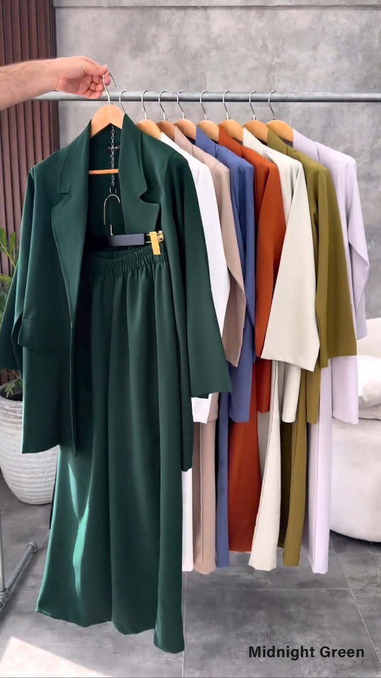 British Collar Loose Fit Blazer & Pants