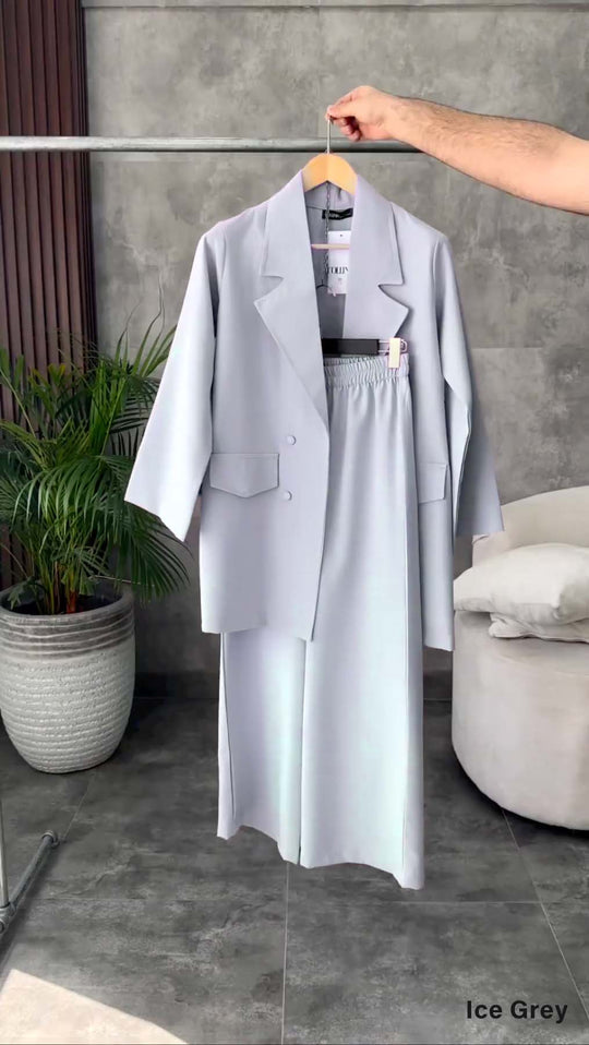 British Collar Loose Fit Blazer & Pants