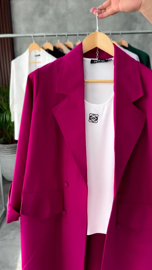 British Collar Loose Fit Blazer & Pants