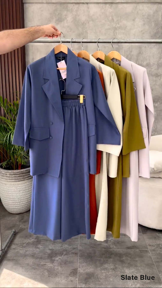 British Collar Loose Fit Blazer & Pants